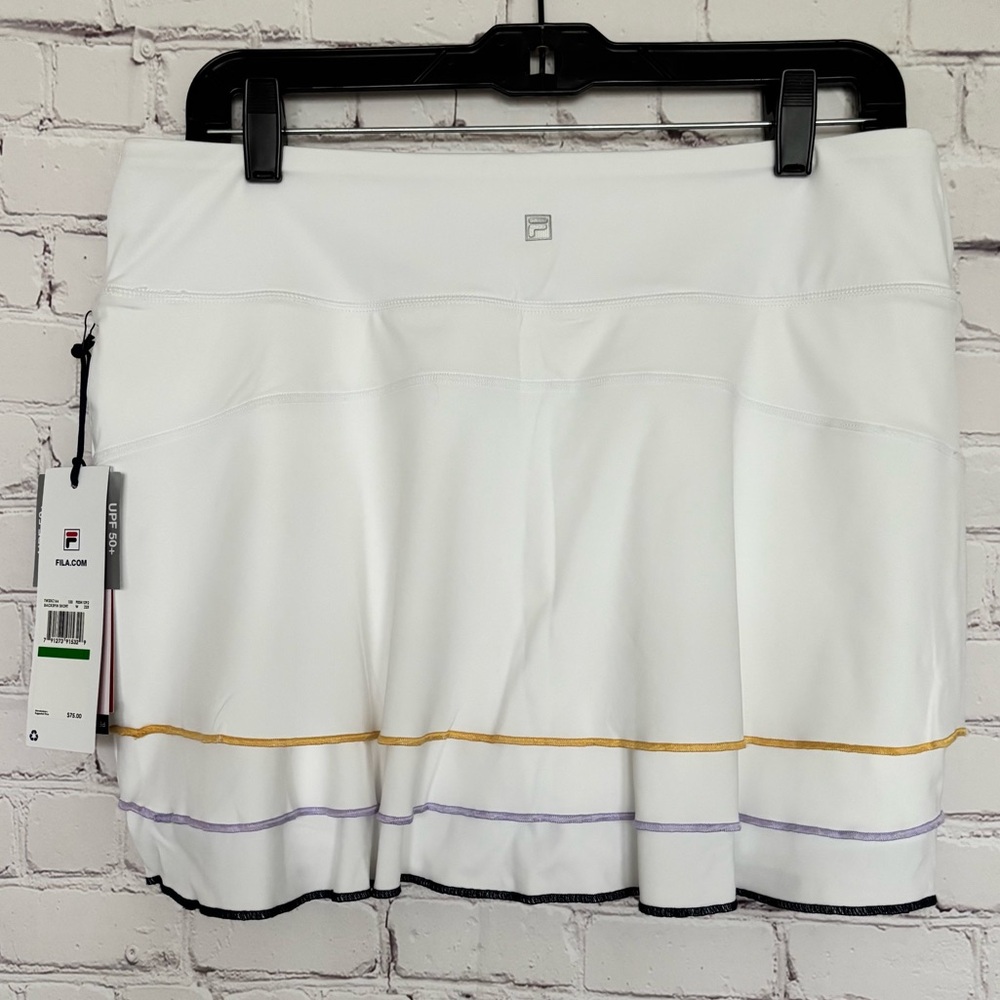 Fila White Tennis Skort with Gold and Lavender Trim - Picture 2 of 16